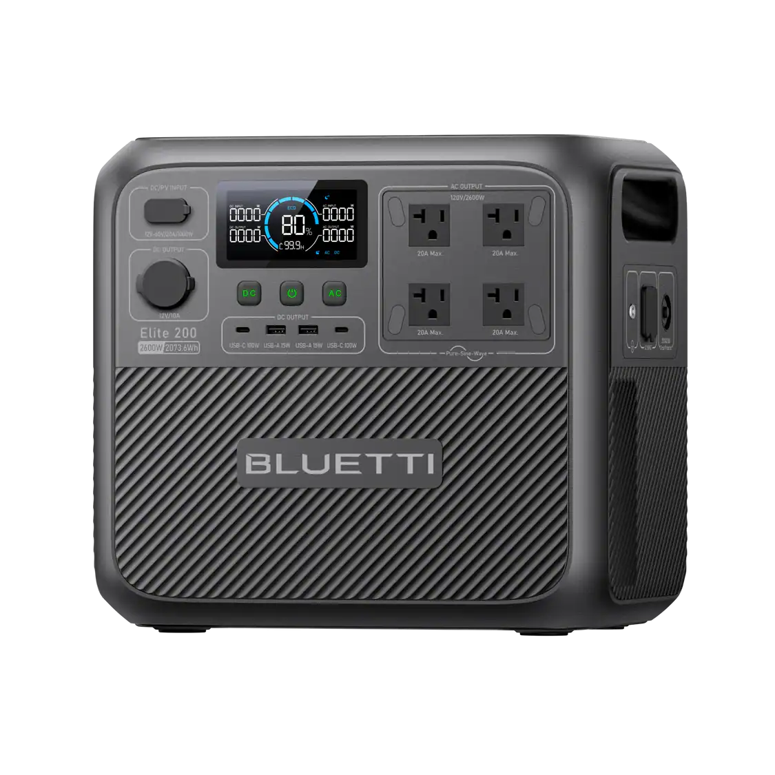 BLUETTI Elite 200 V2 Portable Power Station | 2,600W 2,073.6Wh 4 BLUETTI Elite 200 V2 portable power station for home backup, camping, RV travel, and off-grid solar power