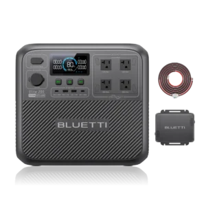Elite 200 V2 + BLUETTI Charger 1 portable power station bundle with fast vehicle charging for home backup, camping and off-grid power